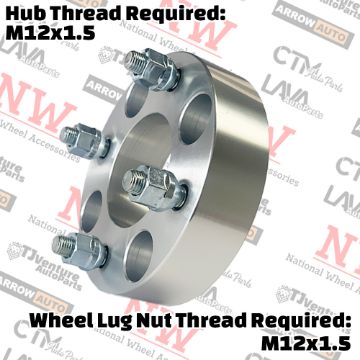Show details for 4-Piece Set | 1.5” Thick | 4x4.5” (4x114.3mm) to 4x4.5” (4x114.3mm) | Wheel Spacer Adapter | 71mm Center Bore | 12x1.5 Studs Picture of 4-Piece Set | 1.5” Thick | 4x4.5” (4x114.3mm) to 4x4.5” (4x114.3mm) | Wheel Spacer Adapter | 71mm Center Bore | 12x1.5 Studs