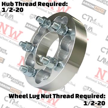 Show details for 2-Piece Set | 1.25” Thick | 5x5” (5x127mm) & 5x5.5” (5x139.7mm) to 5x4.5” (5x114.3mm) | Conversional Wheel Spacer Adapter | 87mm Center Bore | 12x1.5 Studs Picture of 2-Piece Set | 1.25” Thick | 5x5” (5x127mm) & 5x5.5” (5x139.7mm) to 5x4.5” (5x114.3mm) | Conversional Wheel Spacer Adapter | 87mm Center Bore | 12x1.5 Studs
