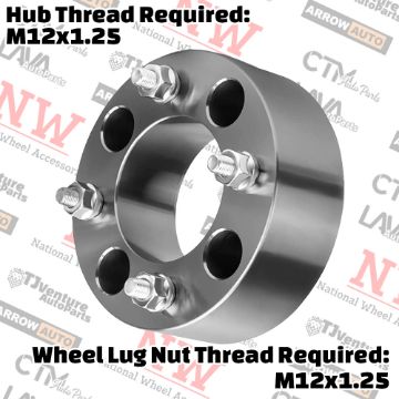 Show details for 2-Piece Set | 2” Thick | 4x110mm to 4x110mm | Wheel Spacer Adapter | 68mm Center Bore | 12x1.25 Studs Picture of 2-Piece Set | 2” Thick | 4x110mm to 4x110mm | Wheel Spacer Adapter | 68mm Center Bore | 12x1.25 Studs