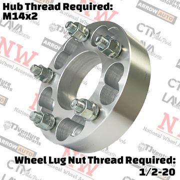 Show details for 4-Piece Set | 1.5” Thick | 5x135mm & 5x5” (5x127mm) to 5x135mm | Conversional Wheel Spacer Adapter | 87mm Center Bore | 1/2-20 Studs | 14x2 Open Lug Nuts Provided Picture of 4-Piece Set | 1.5” Thick | 5x135mm & 5x5” (5x127mm) to 5x135mm | Conversional Wheel Spacer Adapter | 87mm Center Bore | 1/2-20 Studs | 14x2 Open Lug Nuts Provided