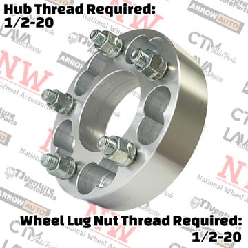 Show details for 4-Piece Set | 1.5” Thick | 5x4.75” (5x120mm) & 5x5” (5x127mm) to 5x5” (5x127mm) | Conversional Wheel Spacer Adapter | 78mm Center Bore | 1/2-20 Studs Picture of 4-Piece Set | 1.5” Thick | 5x4.75” (5x120mm) & 5x5” (5x127mm) to 5x5” (5x127mm) | Conversional Wheel Spacer Adapter | 78mm Center Bore | 1/2-20 Studs