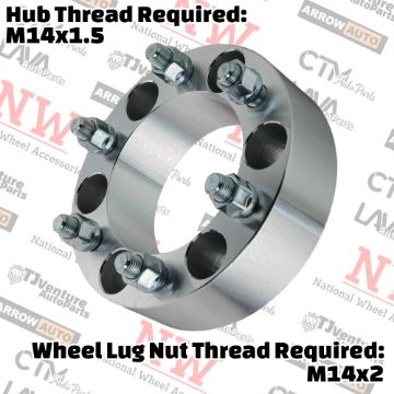 Show details for 4-Piece Set | 1.5” Thick | 6x135mm to 6x135mm | Wheel Spacer Adapter | 108mm Center Bore | 14x2 Studs | 14x1.5 Open Lug Nuts Provided Picture of 4-Piece Set | 1.5” Thick | 6x135mm to 6x135mm | Wheel Spacer Adapter | 108mm Center Bore | 14x2 Studs | 14x1.5 Open Lug Nuts Provided