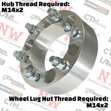 Show details for 4-Piece Set | 2” Thick | 6x135mm to 6x135mm | Wheel Spacer Adapter | 108mm Center Bore | 14x2 Studs Picture of 4-Piece Set | 2” Thick | 6x135mm to 6x135mm | Wheel Spacer Adapter | 108mm Center Bore | 14x2 Studs