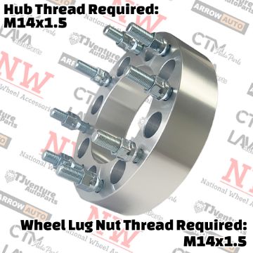 Show details for 4-Piece Set | 2” Thick | 8x180mm to 8x170mm | Conversional Wheel Spacer Adapter | 126mm Center Bore | 14x1.5 Studs Picture of 4-Piece Set | 2” Thick | 8x180mm to 8x170mm | Conversional Wheel Spacer Adapter | 126mm Center Bore | 14x1.5 Studs
