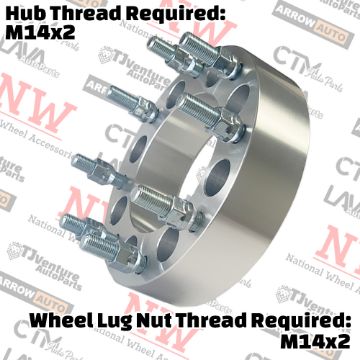 Show details for 2-Piece Set | 2” Thick | 8x170mm to 8x170mm | Wheel Spacer Adapter | 125mm Center Bore | 14x2 Studs Picture of 2-Piece Set | 2” Thick | 8x170mm to 8x170mm | Wheel Spacer Adapter | 125mm Center Bore | 14x2 Studs