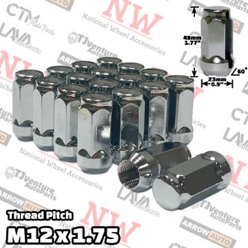 Show details for 20-Piece Set | 1.78” Tall | Chrome | 12x1.75 Thread | 3/4” Hex Drive | Bulge Acorn | Wheel Lug Nuts Picture of 20-Piece Set | 1.78” Tall | Chrome | 12x1.75 Thread | 3/4” Hex Drive | Bulge Acorn | Wheel Lug Nuts