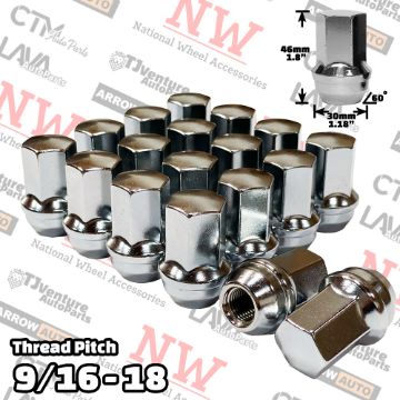 Show details for 20-Piece Set | 1.78” Tall | Chrome | 9/16-18 Thread | 7/8” Hex Drive | Buick/Cadillac/Chevy/Dodge/Ram/Ford/Lincoln/Jeep/GMC OEM Factory Style | Wheel Lug Nuts | Fit Stock Alloy Wheel Picture of 20-Piece Set | 1.78” Tall | Chrome | 9/16-18 Thread | 7/8” Hex Drive | Buick/Cadillac/Chevy/Dodge/Ram/Ford/Lincoln/Jeep/GMC OEM Factory Style | Wheel Lug Nuts | Fit Stock Alloy Wheel