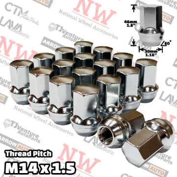 Show details for 20-Piece Set | 1.78” Tall | Chrome | 14x1.5 Thread | 7/8” Hex Drive | Buick/Cadillac/Chevy/Dodge/Ram/Ford/Lincoln/Jeep/GMC OEM Factory Style | Wheel Lug Nuts | Fit Stock Alloy Wheel Picture of 20-Piece Set | 1.78” Tall | Chrome | 14x1.5 Thread | 7/8” Hex Drive | Buick/Cadillac/Chevy/Dodge/Ram/Ford/Lincoln/Jeep/GMC OEM Factory Style | Wheel Lug Nuts | Fit Stock Alloy Wheel