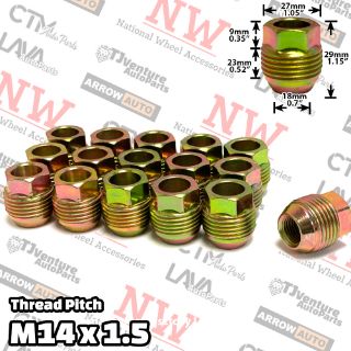 Picture of 20-Piece Set | 14x1.5 Dual Thread | 7/8” Hex Drive | Buick/Cadillac/Chevy/Dodge/Ram/Jeep/GMC OEM Factory Style | Wheel Lug Nuts | Fit Stock Alloy Wheel