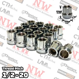 Picture of Wholesales | 100-Piece Box | Chrome | 1/2-20 Thread | 6 Spline | Tuner Locker Open End | Performance Wheel Lug Nuts