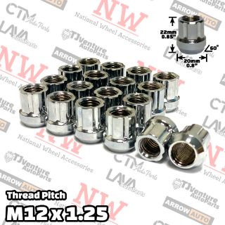 Picture of Wholesales | 100-Piece Box | Chrome | 12x1.25 Thread | 6 Spline | Tuner Locker Open End | Performance Wheel Lug Nuts