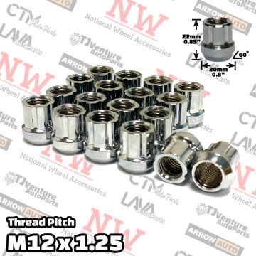 Show details for Wholesales | 400-Piece Box | Chrome | 12x1.25 Thread | 6 Spline | Tuner Locker Open End | Performance Wheel Lug Nuts Picture of Wholesales | 400-Piece Box | Chrome | 12x1.25 Thread | 6 Spline | Tuner Locker Open End | Performance Wheel Lug Nuts
