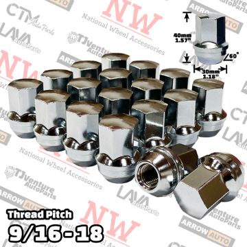 Show details for Wholesales | 30-Piece Box | 1.58” Tall | Chrome | 9/16-18 Thread | 7/8” Hex Drive | Buick/Cadillac/Chevy/Dodge/Ram/Ford/Lincoln/Jeep/GMC OEM Factory Style | Wheel Lug Nuts | Fit Stock Alloy Wheel Picture of Wholesales | 30-Piece Box | 1.58” Tall | Chrome | 9/16-18 Thread | 7/8” Hex Drive | Buick/Cadillac/Chevy/Dodge/Ram/Ford/Lincoln/Jeep/GMC OEM Factory Style | Wheel Lug Nuts | Fit Stock Alloy Wheel