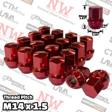 Show details for Wholesales | 96-Piece Box | 1.58” Tall | Red | 14x1.5 Thread | 7/8” Hex Drive | Buick/Cadillac/Chevy/Dodge/Ram/Ford/Lincoln/Jeep/GMC OEM Factory Style | Wheel Lug Nuts | Fit Stock Alloy Wheel Picture of Wholesales | 96-Piece Box | 1.58” Tall | Red | 14x1.5 Thread | 7/8” Hex Drive | Buick/Cadillac/Chevy/Dodge/Ram/Ford/Lincoln/Jeep/GMC OEM Factory Style | Wheel Lug Nuts | Fit Stock Alloy Wheel