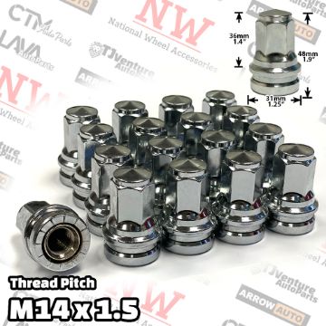 Show details for Wholesales | 200-Piece Box | Chrome | 14x1.5 Thread | 13/16” Hex Drive | Flat Seat | Ford OEM Factory Style | Wheel Lug Nuts | Fit F250 F350 F450 F550 F600 SuperDuty Truck Stock Alloy Wheel Picture of Wholesales | 200-Piece Box | Chrome | 14x1.5 Thread | 13/16” Hex Drive | Flat Seat | Ford OEM Factory Style | Wheel Lug Nuts | Fit F250 F350 F450 F550 F600 SuperDuty Truck Stock Alloy Wheel