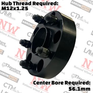 Picture of 4-Piece Set | 1.5” Thick | 5x100mm to 5x4.5” (5x114.3mm) | HubCentric Conversional Wheel Spacer Adapter | 56.1mm Center Bore | 12x1.5 Studs | For Subaru Conversion