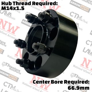 Picture of 4-Piece Set | 2” Thick | 5x120mm | HubCentric Wheel Spacer Adapter | 66.9mm Center Bore | 14x1.5 Studs | Fit CT5 CT6 CTS XT4 XTS Camaro Corvette Impala Malibu Equinox Terrain