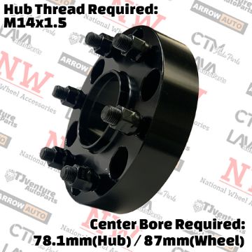 Show details for 4-Piece Set | 1.5” Thick | 6x5.5” (6x139.7mm) to 6x135mm | HubCentric Conversional Wheel Spacer Adapter | 78mm (Hub) / 87mm (Wheel) Center Bore | 14x1.5 Studs | Put Expedition F150 Lobo Expedition Wheels on Silverado Sierra Ram Picture of 4-Piece Set | 1.5” Thick | 6x5.5” (6x139.7mm) to 6x135mm | HubCentric Conversional Wheel Spacer Adapter | 78mm (Hub) / 87mm (Wheel) Center Bore | 14x1.5 Studs | Put Expedition F150 Lobo Expedition Wheels on Silverado Sierra Ram