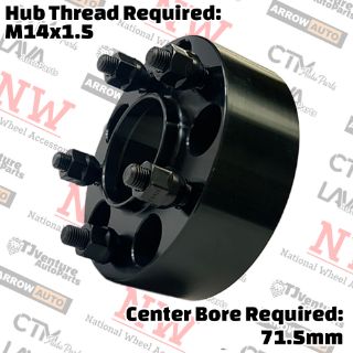 Picture of 2-Piece Set | 2” Thick | 5x115mm | HubCentric Wheel Spacer Adapter | 71.5mm Center Bore | 14x1.5 Studs | Fit Dodge Charger Challenger Chrysler 300