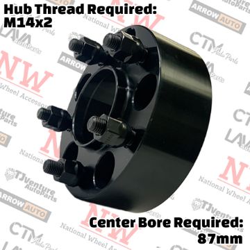 Show details for 2-Piece Set | 2” Thick | 5x135mm | HubCentric Wheel Spacer Adapter | 87mm Center Bore | 14x2 Studs | Fit 2000-2002 Expedition F-150 Lobo Navigator Picture of 2-Piece Set | 2” Thick | 5x135mm | HubCentric Wheel Spacer Adapter | 87mm Center Bore | 14x2 Studs | Fit 2000-2002 Expedition F-150 Lobo Navigator