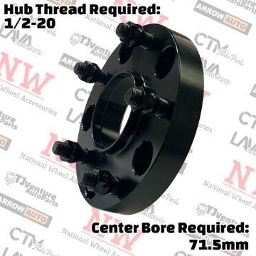 Show details for 2-Piece Set | 1” Thick | 5x5” (5x127mm) | HubCentric Wheel Spacer Adapter | 71.5mm Center Bore | 1/2-20 Studs | Fit Jeep 99-10 Grand Cherokee 07-18 Wrangler Picture of 2-Piece Set | 1” Thick | 5x5” (5x127mm) | HubCentric Wheel Spacer Adapter | 71.5mm Center Bore | 1/2-20 Studs | Fit Jeep 99-10 Grand Cherokee 07-18 Wrangler