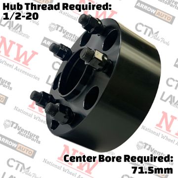 Show details for 2-Piece Set | 2.5” Thick | 5x5” (5x127mm) | HubCentric Wheel Spacer Adapter | 71.5mm Center Bore | 1/2-20 Studs | Fit Jeep 99-10 Grand Cherokee 07-18 Wrangler Picture of 2-Piece Set | 2.5” Thick | 5x5” (5x127mm) | HubCentric Wheel Spacer Adapter | 71.5mm Center Bore | 1/2-20 Studs | Fit Jeep 99-10 Grand Cherokee 07-18 Wrangler