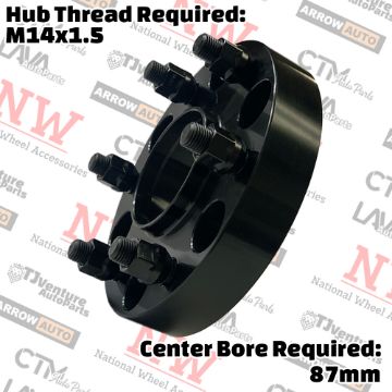 Show details for 2-Piece Set | 1.25” Thick | 6x135mm | HubCentric Wheel Spacer Adapter | 87mm Center Bore | 14x1.5 Studs | Fit Latest Ford Expedition F150 Lobo Expedition Picture of 2-Piece Set | 1.25” Thick | 6x135mm | HubCentric Wheel Spacer Adapter | 87mm Center Bore | 14x1.5 Studs | Fit Latest Ford Expedition F150 Lobo Expedition
