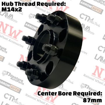 Show details for 2-Piece Set | 1.5” Thick | 6x135mm | HubCentric Wheel Spacer Adapter | 87mm Center Bore | 14x2 Studs | Fit Expedition F150 Lobo Expedition Mark LT Previous Generation Picture of 2-Piece Set | 1.5” Thick | 6x135mm | HubCentric Wheel Spacer Adapter | 87mm Center Bore | 14x2 Studs | Fit Expedition F150 Lobo Expedition Mark LT Previous Generation