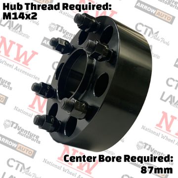 Show details for 2-Piece Set | 2” Thick | 6x135mm | HubCentric Wheel Spacer Adapter | 87mm Center Bore | 14x2 Studs | Fit Expedition F150 Lobo Expedition Mark LT Previous Generation Picture of 2-Piece Set | 2” Thick | 6x135mm | HubCentric Wheel Spacer Adapter | 87mm Center Bore | 14x2 Studs | Fit Expedition F150 Lobo Expedition Mark LT Previous Generation