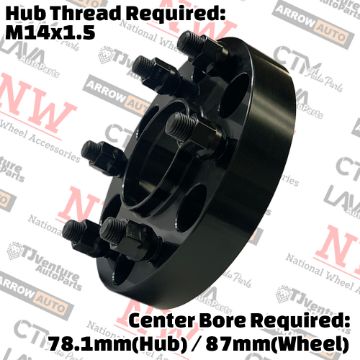 Show details for 2-Piece Set | 1.25” Thick | 6x5.5” (6x139.7mm) to 6x135mm | HubCentric Conversional Wheel Spacer Adapter | 78mm (Hub) / 87mm (Wheel) Center Bore | 14x1.5 Studs | Put Expedition F150 Lobo Expedition Wheels on Silverado Sierra Ram Picture of 2-Piece Set | 1.25” Thick | 6x5.5” (6x139.7mm) to 6x135mm | HubCentric Conversional Wheel Spacer Adapter | 78mm (Hub) / 87mm (Wheel) Center Bore | 14x1.5 Studs | Put Expedition F150 Lobo Expedition Wheels on Silverado Sierra Ram