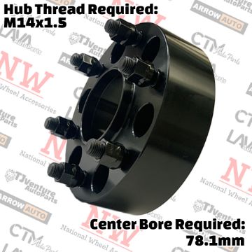 Show details for 2-Piece Set | 2” Thick | 6x5.5” (6x139.7mm) | HubCentric Wheel Spacer Adapter | 78mm Center Bore | 14x1.5 Studs | Fit Silverado Sierra Ram Wagoneer Armada Titan XD Yukon Suburban Tahoe Escalande Picture of 2-Piece Set | 2” Thick | 6x5.5” (6x139.7mm) | HubCentric Wheel Spacer Adapter | 78mm Center Bore | 14x1.5 Studs | Fit Silverado Sierra Ram Wagoneer Armada Titan XD Yukon Suburban Tahoe Escalande