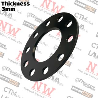 Picture of Wholesales | 10-Piece Box | 3mm Thick | 4x100mm | Wheel Spacers | 57.1mm Center Bore | Fit Volkswagen Audi BMW 4 Lug Models