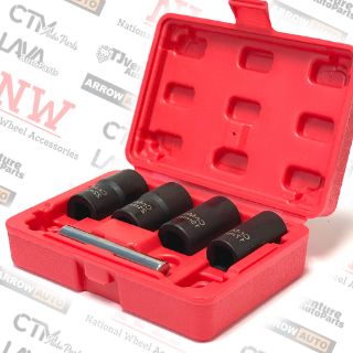 Picture of 1-Box | 5-Piece Socket Tools | 1/2” Drive Twist Socket Extractor Set | For Worn/Tough/Damaged Wheel Lug Removal