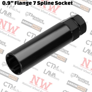 Show details for 1-Piece | 0.9” Flange 7 Spline Tuner Lug Nuts/Bolts Socket Key | 13/16” Hex / 7/8” Hex Drive Picture of 1-Piece | 0.9” Flange 7 Spline Tuner Lug Nuts/Bolts Socket Key | 13/16” Hex / 7/8” Hex Drive