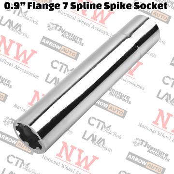 Show details for 1-Piece | 7-Spline Tuner Spike Lug Nuts & 2” 7-Spline Tuner Lug nuts Socket Key | 1/2” Drive Picture of 1-Piece | 7-Spline Tuner Spike Lug Nuts & 2” 7-Spline Tuner Lug nuts Socket Key | 1/2” Drive