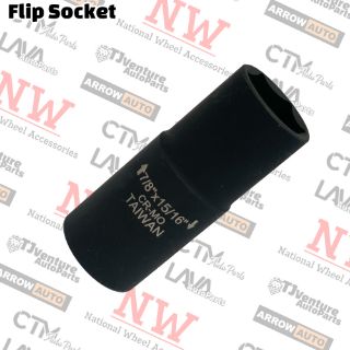 Picture of 1-Piece | 1/2” Drive Flip Deep Impact Socket | For 7/8” Hex and 15/16” Hex Lug Nuts / Lug Bolts