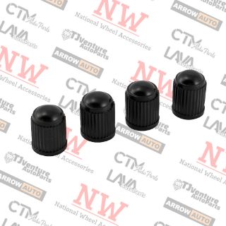 Picture of 100-Piece | Black | Wheel Stem Valve Caps | Plastic Made