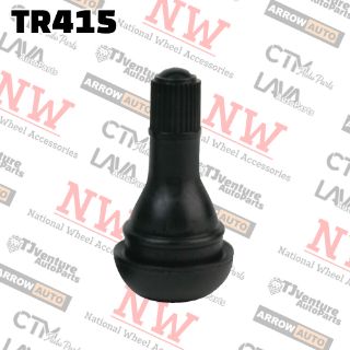 Picture of Wholesales | 100-Piece | Tire Valve Stem Snap-In Short Rubber Tubeless | 1 1/4” - .625” Valve Hole | Part# TR415