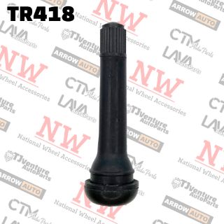 Picture of Wholesales | 100-Piece | 2” Tall | Tire Valve Stem Snap-In Short Rubber Tubeless | Universal Fit | Part# TR418