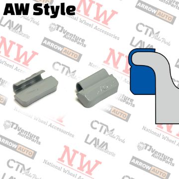 Show details for Wholesales | 4-Boxes | Grey | AW Style | 0.75 oz | Clip-on Balance Wheel Weights | Lead-Free | 25Pcs Each Box Picture of Wholesales | 4-Boxes | Grey | AW Style | 0.75 oz | Clip-on Balance Wheel Weights | Lead-Free | 25Pcs Each Box