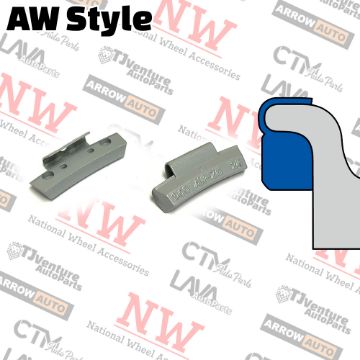 Show details for Wholesales | 4-Boxes | Grey | AW Style | 1 oz | Clip-on Balance Wheel Weights | Lead-Free | 25Pcs Each Box Picture of Wholesales | 4-Boxes | Grey | AW Style | 1 oz | Clip-on Balance Wheel Weights | Lead-Free | 25Pcs Each Box