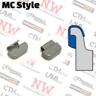 Picture of Wholesales | 4-Boxes | Grey | MC Style | 0.5 oz | Clip-on Balance Wheel Weights | Lead-Free | 25Pcs Each Box