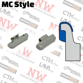 Picture of Wholesales | 4-Boxes | Grey | MC Style | 0.75 oz | Clip-on Balance Wheel Weights | Lead-Free | 25Pcs Each Box