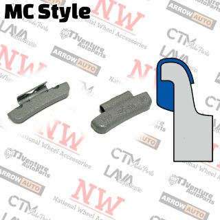 Picture of Wholesales | 4-Boxes | Grey | MC Style | 1 oz | Clip-on Balance Wheel Weights | Lead-Free | 25Pcs Each Box