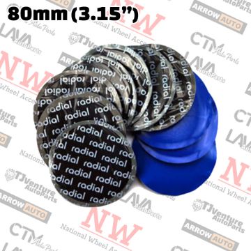 Show details for Wholesales | 50-Piece | 3.15”(80mm) Diameter | XXL Round Radial Tire Patches | Strong Adhesive Universal Application Picture of Wholesales | 50-Piece | 3.15”(80mm) Diameter | XXL Round Radial Tire Patches | Strong Adhesive Universal Application