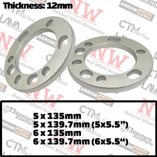 Picture of 2-Piece Set | 1/2” Thick | Universal Wheel Space | 108mm Center Bore |  5x135mm 5x139.7mm 5x5.5” 6x135mm 6x139.7mm 6x5.5”