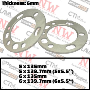 Show details for 4-Piece Set | 1/4” Thick | Universal Wheel Space | 108mm Center Bore |  5x135mm 5x139.7mm 5x5.5” 6x135mm 6x139.7mm 6x5.5” Picture of 4-Piece Set | 1/4” Thick | Universal Wheel Space | 108mm Center Bore |  5x135mm 5x139.7mm 5x5.5” 6x135mm 6x139.7mm 6x5.5”