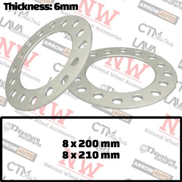 Show details for 2-Piece Set | 1/4” Thick | Universal Wheel Space | 8x200mm / 8x210mm | 155mm Center Bore | Fit Silverado3500 Sierra3500 Dually F350 Picture of 2-Piece Set | 1/4” Thick | Universal Wheel Space | 8x200mm / 8x210mm | 155mm Center Bore | Fit Silverado3500 Sierra3500 Dually F350