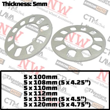 Show details for 4-Piece Set | 5mm Thick | Universal Wheel Space | 80mm Center Bore | 5x100mm 5x108mm 5x110mm 5x112mm 5x115mm 5x114.3mm 5x120mm 5x4.25” 5x4.5” 5x4.75” Picture of 4-Piece Set | 5mm Thick | Universal Wheel Space | 80mm Center Bore | 5x100mm 5x108mm 5x110mm 5x112mm 5x115mm 5x114.3mm 5x120mm 5x4.25” 5x4.5” 5x4.75”