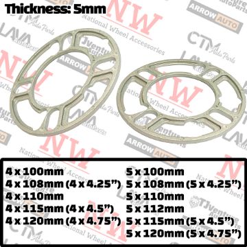 Show details for 4-Piece Set | 5mm Thick | Universal Wheel Space | 78mm Center Bore | 4x100mm 4x108mm 4x110mm 4x114.3mm 4x120mm 4x4.25” 4x4.5” 4x4.75” 5x100mm 5x108mm 5x110mm 5x112mm 5x115mm 5x114.3mm 5x120mm 5x4.25” 5x4.5” 5x4.75” Picture of 4-Piece Set | 5mm Thick | Universal Wheel Space | 78mm Center Bore | 4x100mm 4x108mm 4x110mm 4x114.3mm 4x120mm 4x4.25” 4x4.5” 4x4.75” 5x100mm 5x108mm 5x110mm 5x112mm 5x115mm 5x114.3mm 5x120mm 5x4.25” 5x4.5” 5x4.75”